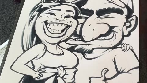 Funny Couples Caricature - San Mateo County Fair