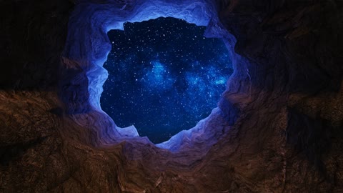 Observando el cielo desde una cueva