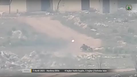 Afrin Liberation Force (HRE) published a video of ATGM shelling of Turkish positions in Gobele