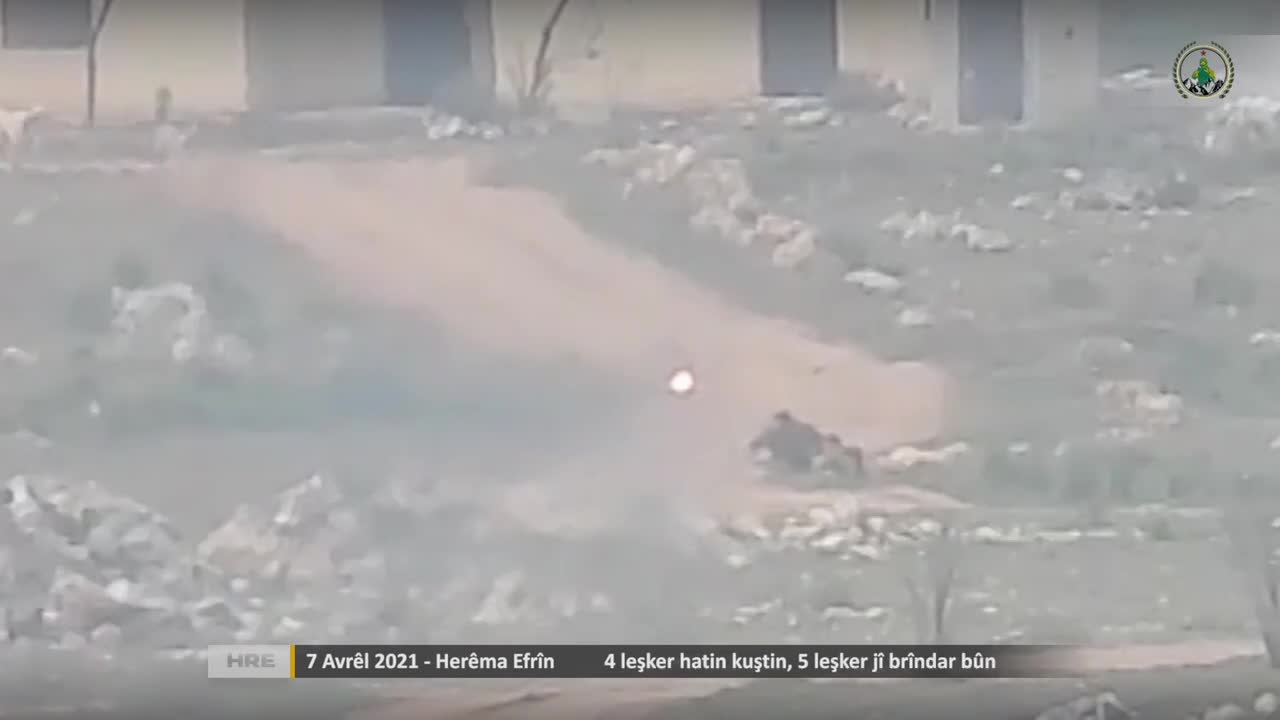 Afrin Liberation Force (HRE) published a video of ATGM shelling of Turkish positions in Gobele