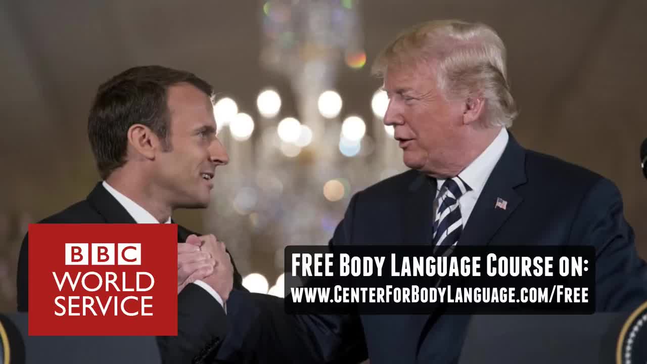 Body language of President Donald Trump BBC Donald Trump & macron BBC interview