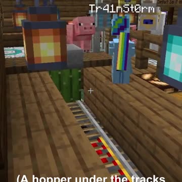An Easy Turnstile for your #minecraft Minecart Train Station #shorts