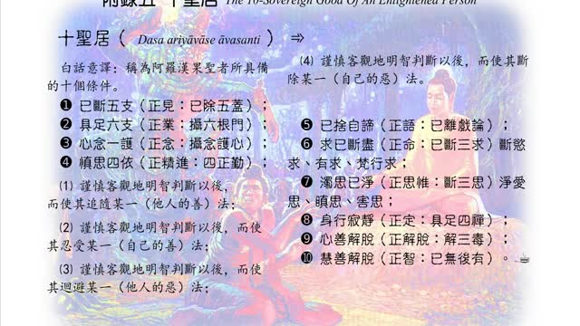 581【十聖居:阿羅漢所具備的十個條件】640618