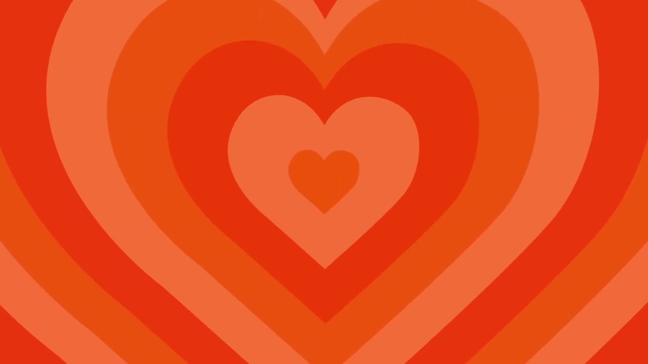 452. Heart Tunnel Background 🧡Orange Neon Heart