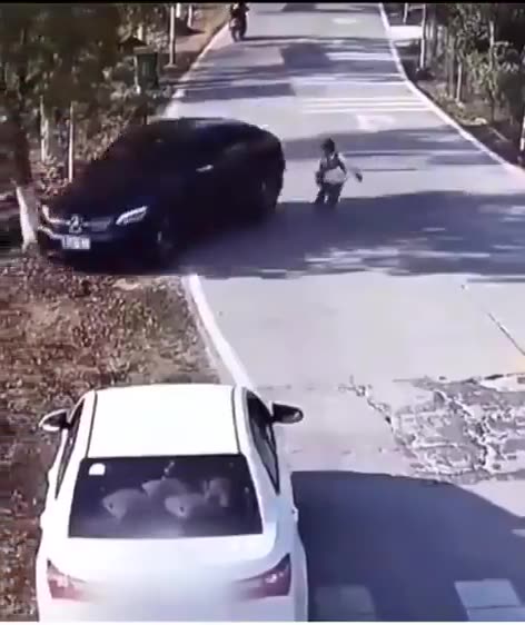 The dad's reaction at the end.