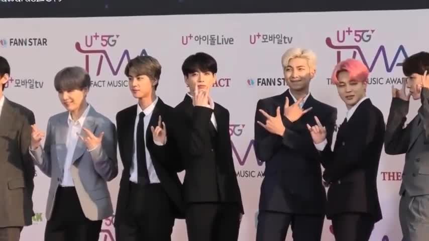 BTS entering on stage.