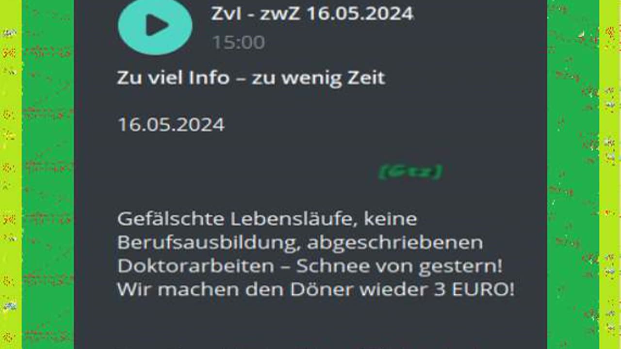 Zu viel Info – zu wenig Zeit 16.o5.2024 Gefälschte Lebensläufe, keine Berufsausbildung, ...