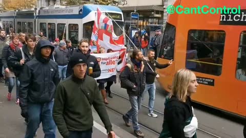 Zurich Protest Against VaccinePassport And GreenPass Restrictions in Switzerland