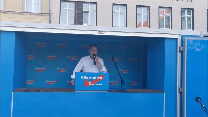 Karsten Hilse (MdB), Abschluss, Gegendemo - Kamenz, Markt, 17.06.2021 - Kundgebung Tag der Freiheit