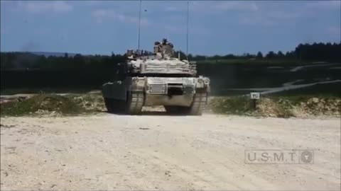 M1 Abrams on a live fire range.