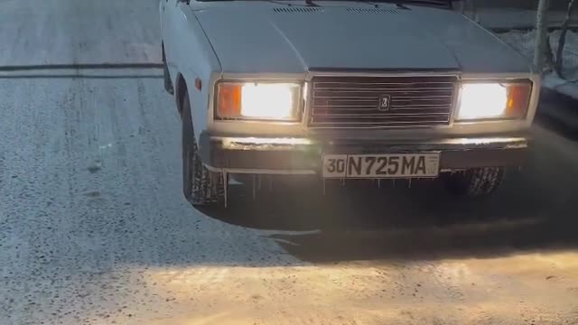 This is our family car and very beautiful snow scenery ASMR