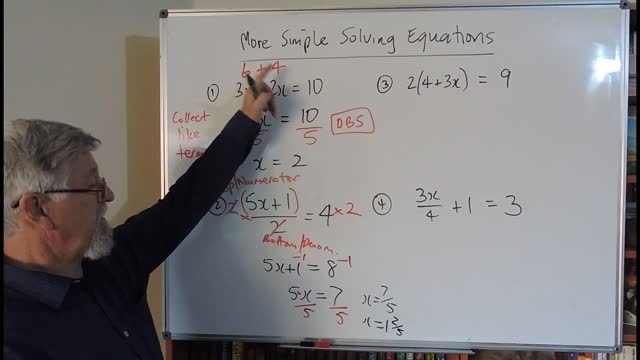 Math Equations Set A 05 More Simple Equations Mixture Mostly for Years/Grade 7, 8 and 9