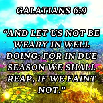 And let us not be weary in well doing: for in due season we shall reap, if we faint not
