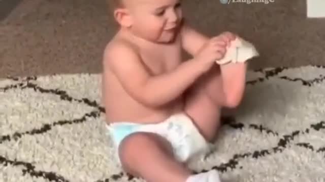 My baby 🐥 🍼 boy tries his best to 🥻👗