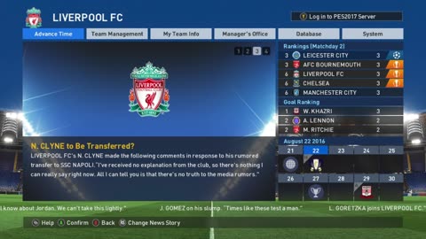 Setting Up a New Master League in Pes 2017 and the chances of signing a new player