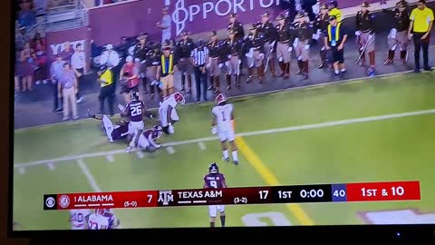 BAMA VS TEXAS AM END OF 1ST QUATER