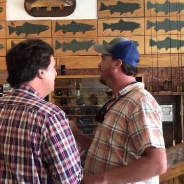 Unhinged Leftist Harasses Tucker Carlson in Fly Fishing Shop, Tucker's Response is Perfect