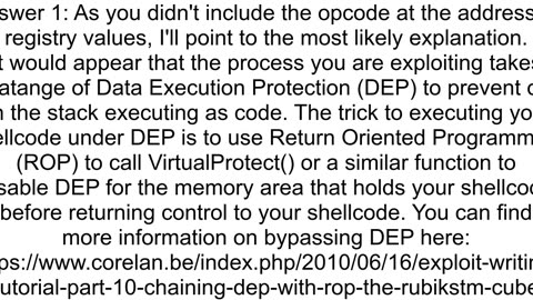 Immunity debugger access violation when executing