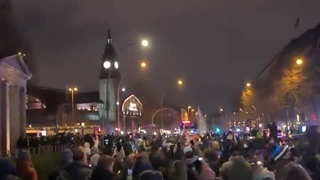 Thousand hit the streets tonight in Hamburg Germany for the Worldwide Protest