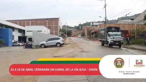 Entre 23 y 25 de abril se cumplirá cierre vial entre Girón y Bucaramanga