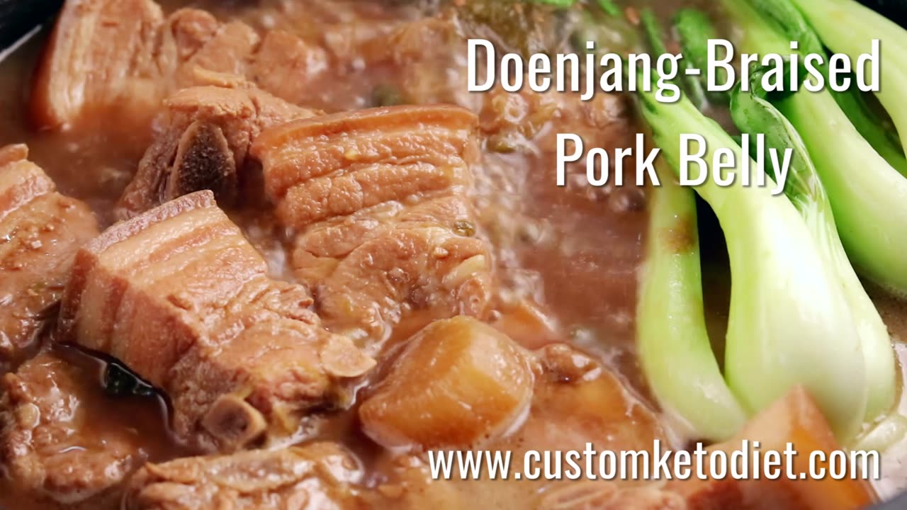 Keto Doenjang-Braised Pork Belly