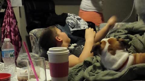 Mom Pranks Sleeping Son By Dropping Snowball On His Face