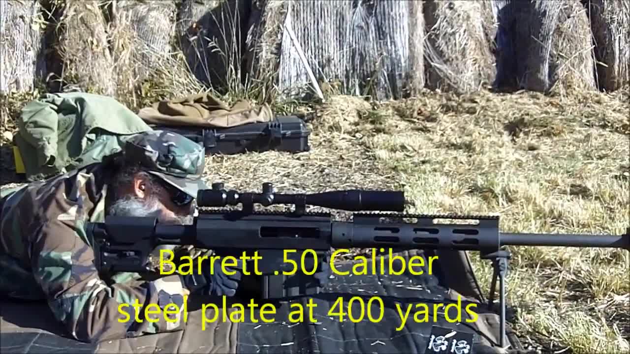 Barrett 50.cal shot to steel plate