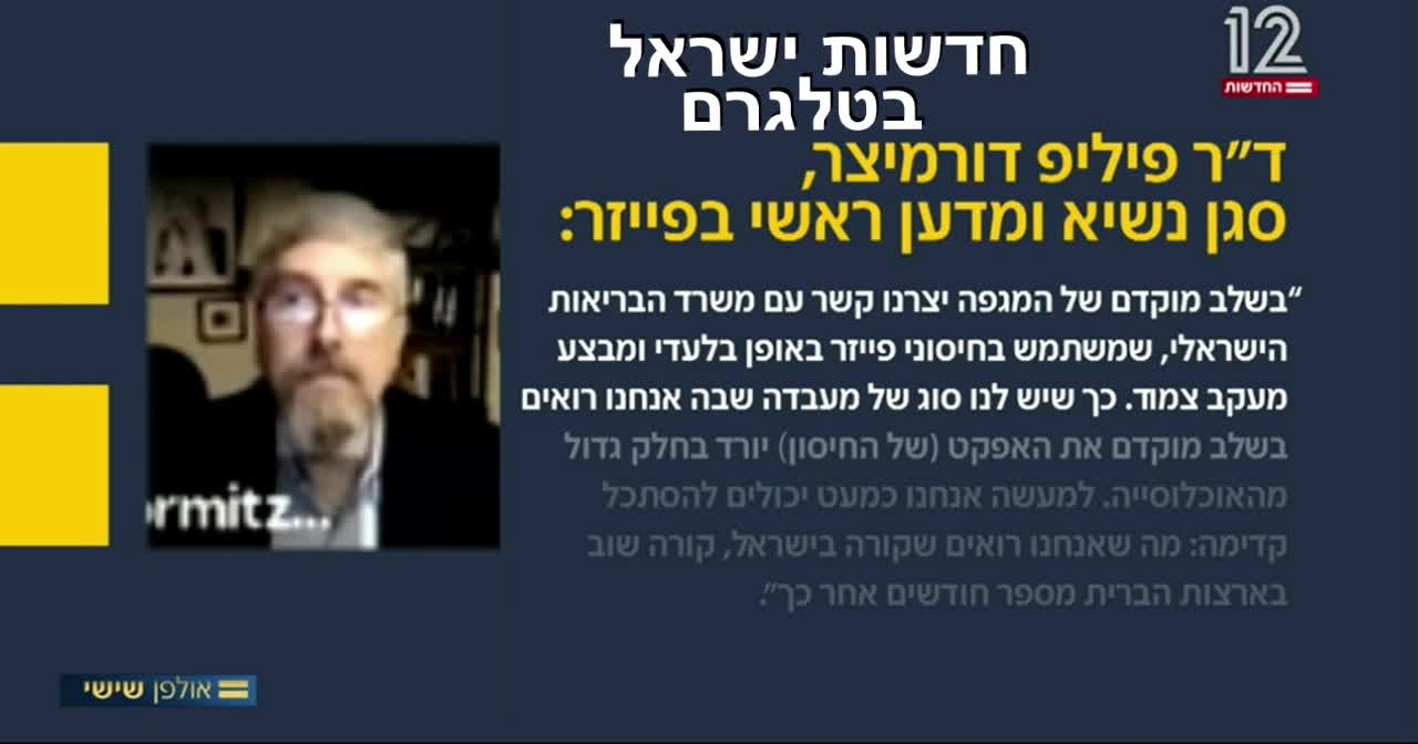 הדיווח המלא של ערד ניר מאולפן שישי על פייזר והמדען הראשי ועל כך שישראל מעבדת חיסונים