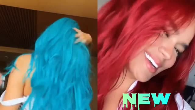 Karol G debuts red hair in new Instagram post. ❤️