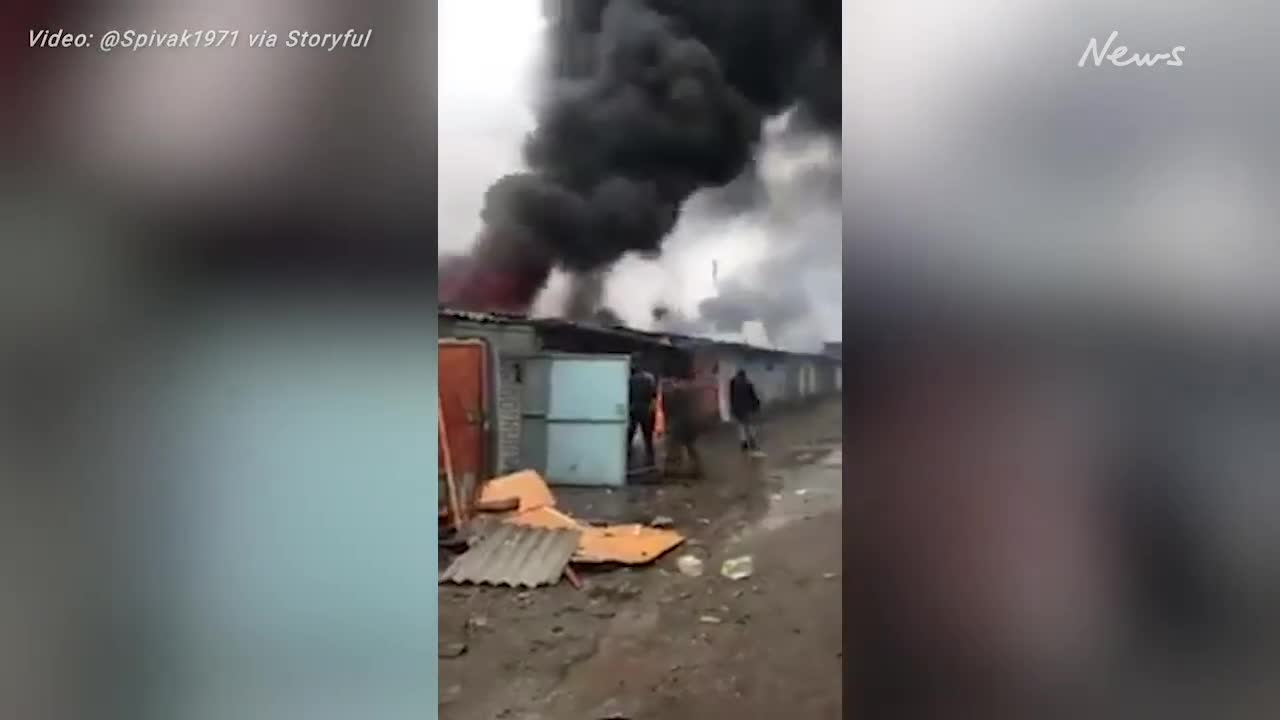 Destruction in Kharkiv following Russian airstrikes