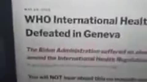 THE WHO PANDEMIC TREATY HAS BEEN DEFEATED