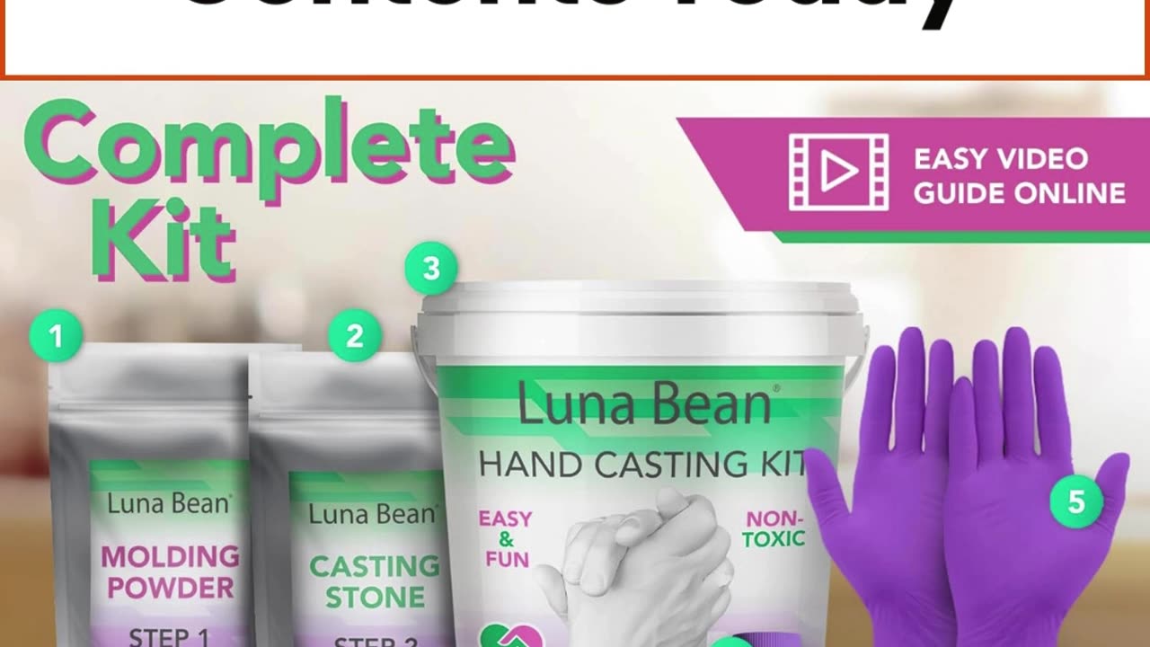 Luna Bean Hand Casting Kit: Perfect Gifts for Precious Loved One Valentine Weddings Bridal Christmas