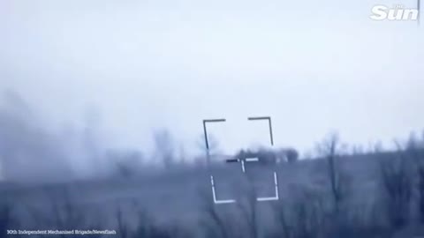 Ukrainian marksman' cheers as he 'blows up Russian tank'