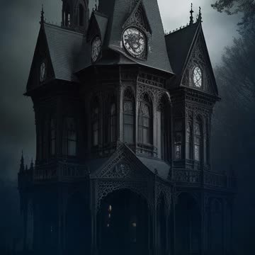 Black Houses | Gothic Architecture | Dark Houses | Haunted Houses | Eerie | Creepy | AI Art