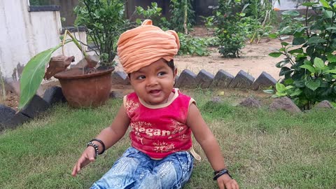 Small baby very Happy funny vedio at home