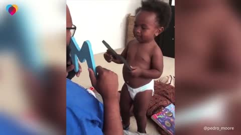 Baby can't stop laughing so so cute