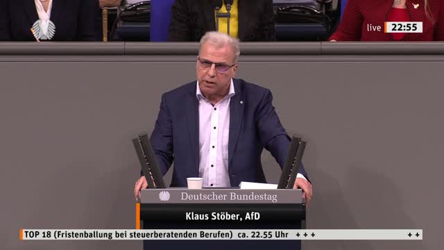 Klaus Stöber Rede vom 17.03.2022 - Fristenballung bei steuerberatenden Berufen