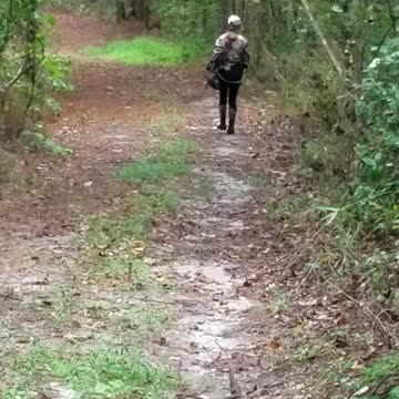 Rose_onbows walking in for the afternoon hunt. NC opening day of archery season.