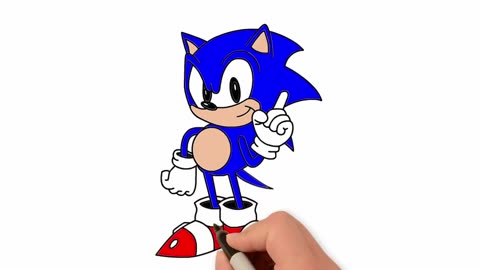 How to Draw Sonic The Hedgehog Easy Step by Step and Coloring Tutorial for Begin