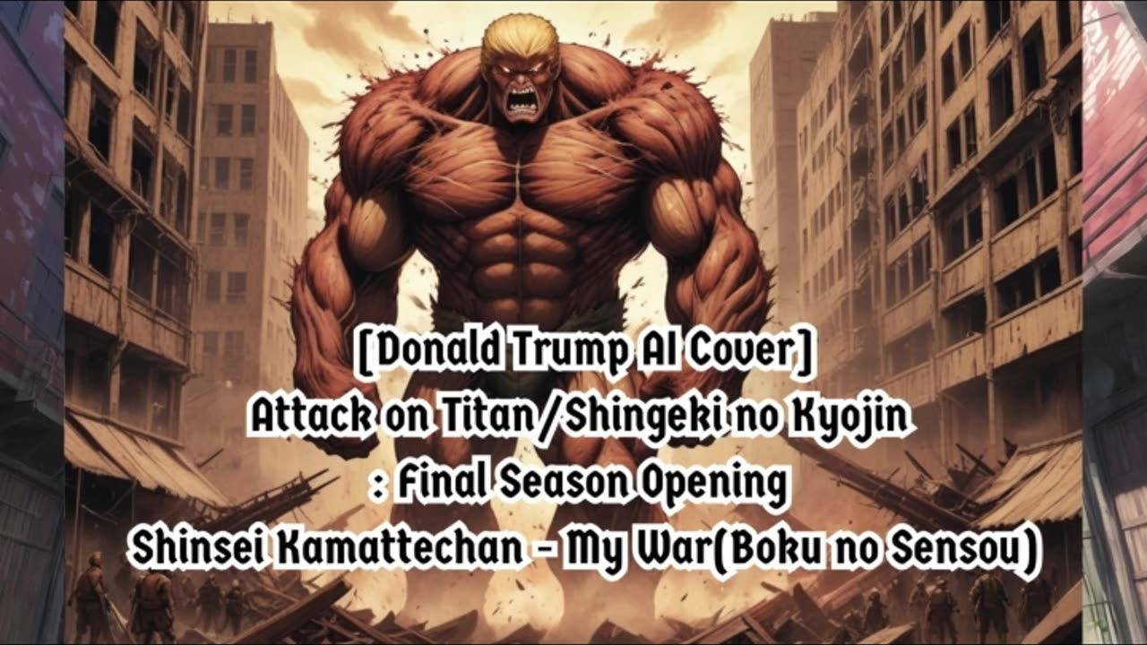 [Donald Trump sings/AI Cover] Attack on Titan : Final Season Opening | Shinsei Kamattechan - My War