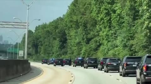 45+ en route to CNN HQ | Massive motorcade