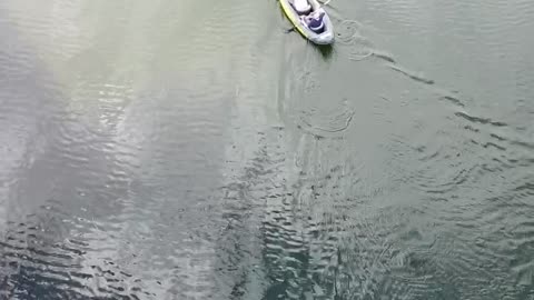 Boat from Drone on Lake Bastrop