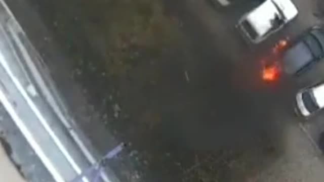 CCTV has captured the moment projectiles landed in a car park in Ukraine | Hodge Podge.