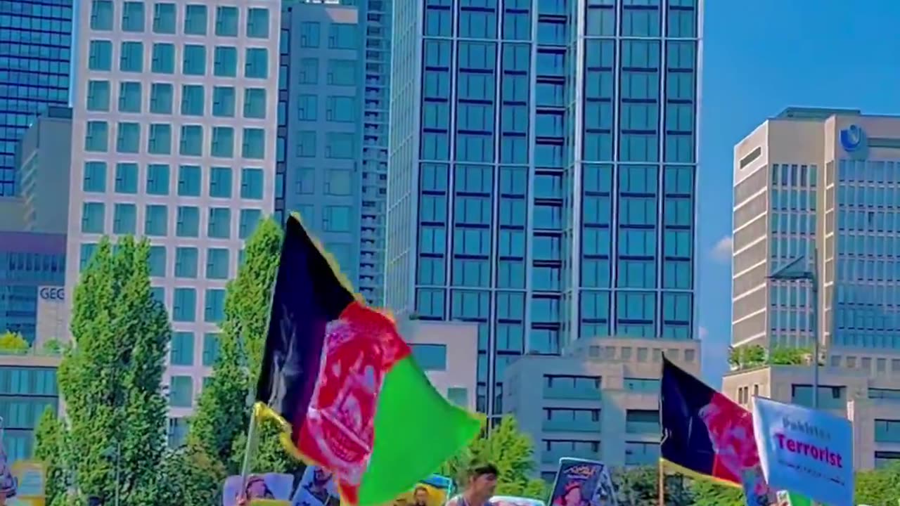 Afghan migrants protest in Frankfurt Germany. Migrants want their families with them.