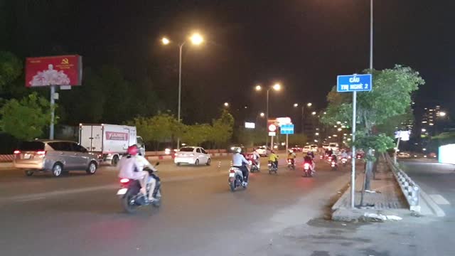 Vietnam road at 8pm