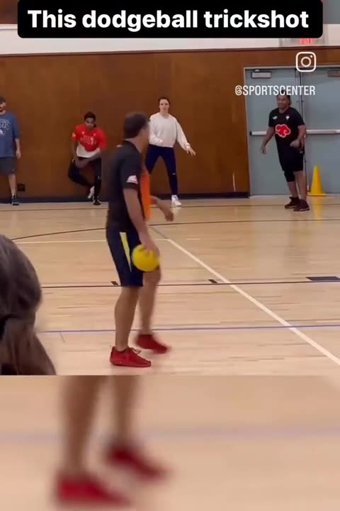 The guy in the red shirt saw it coming but she didn't, lol....