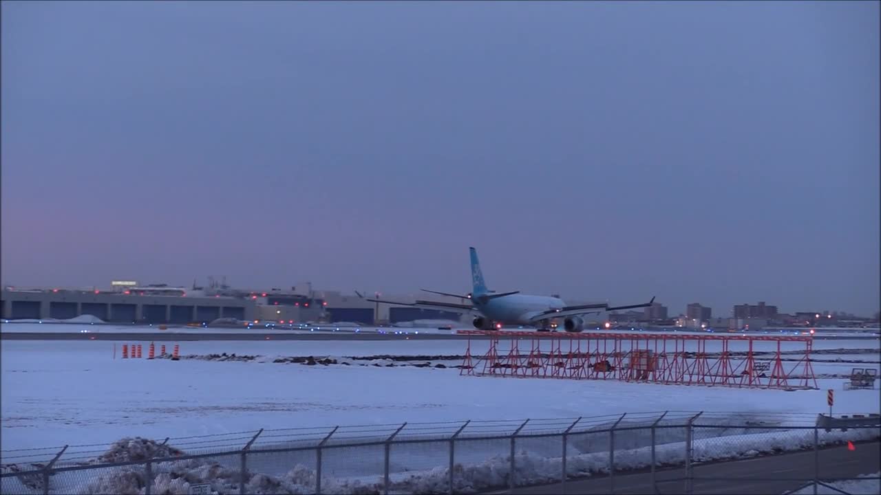 landing airport Airliner Snow