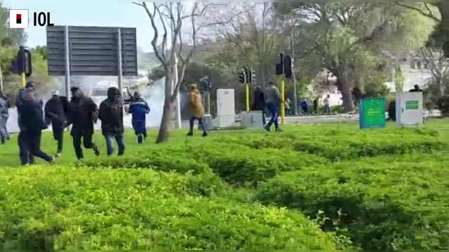 Watch: Police fire stun grenades at protesters in Hout Bay