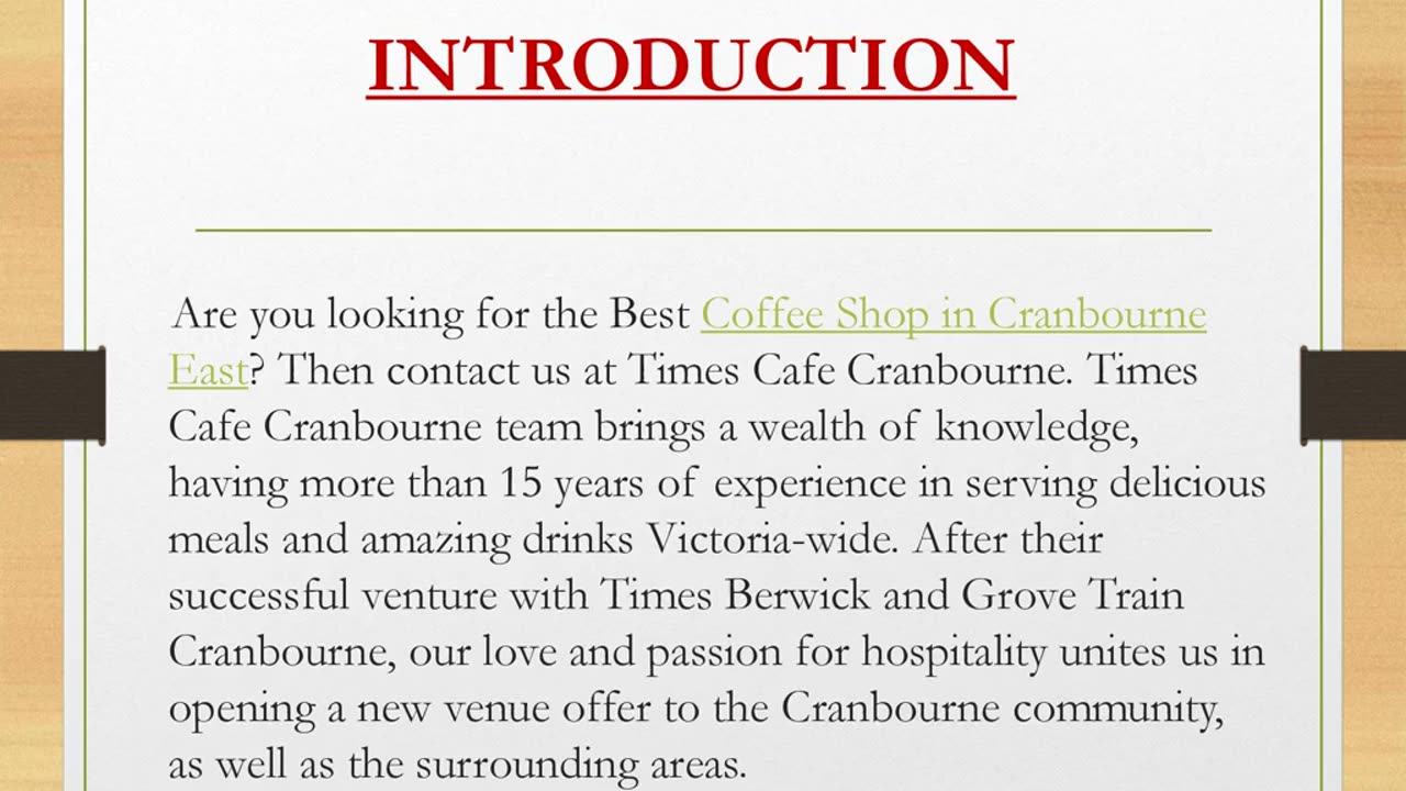 Are you looking for the Best Coffee Shop in Cranbourne East?