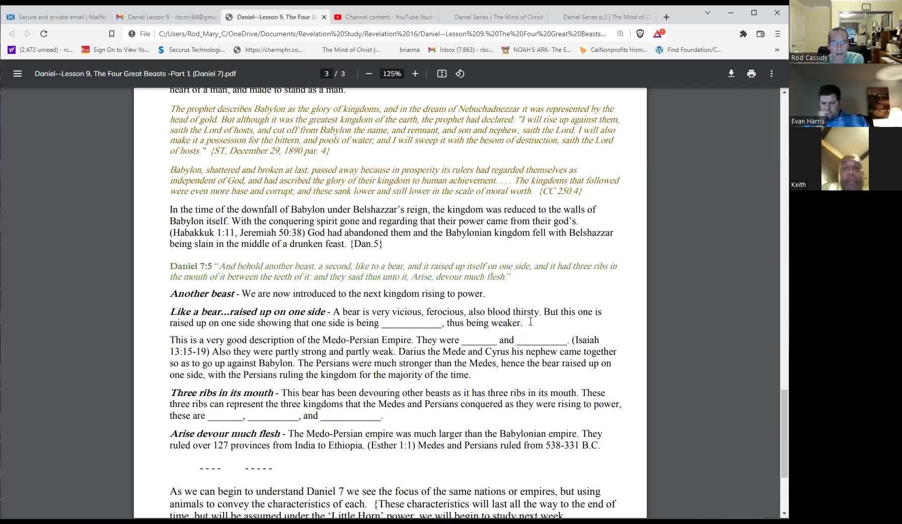 Daniel 7 - The Four Beasts (Animals)